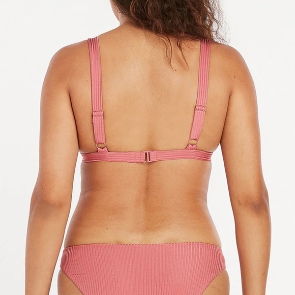 NWT Volcom Simply Rib Triangle Bikini Top in Dusty Rose - Picture 3 of 7